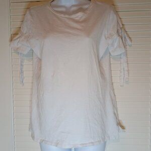 Michael Kors casual short sleeve shirt with ties sleeves white size small